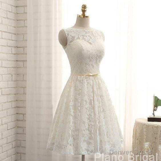 A Line Lace Prom Homecoming Dresses, Short
