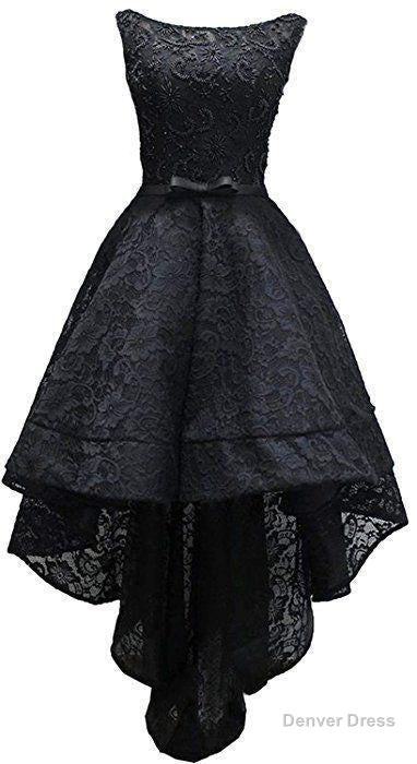 sleeveless beaded high low prom dress lace evening gown Main image