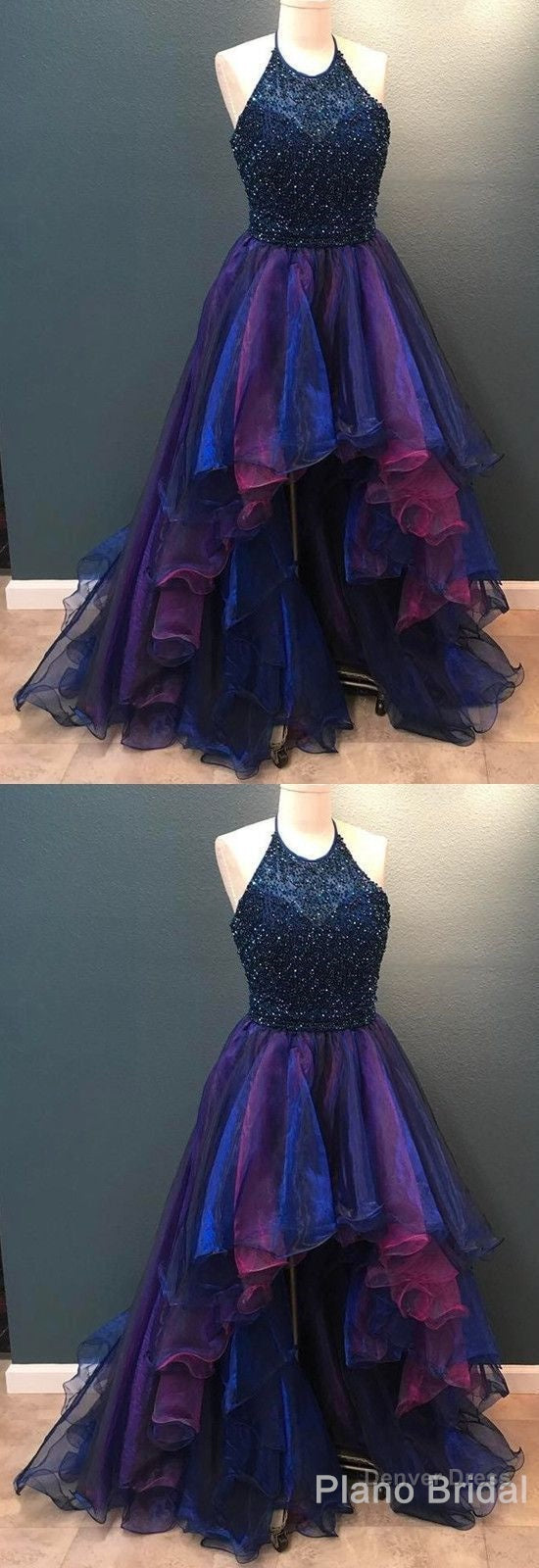 High Low Prom Dress, Ombre Prom Dress, Asymmetric Prom Dress, Front Short Long Back Prom Dresses Secondary image
