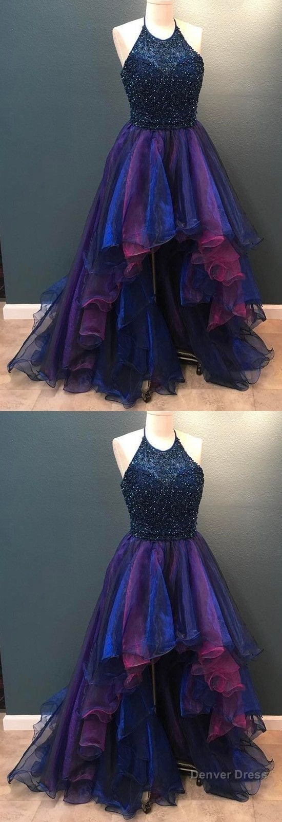 High Low Prom Dress, Ombre Prom Dress, Asymmetric Prom Dress, Front Short Long Back Prom Dresses Main image