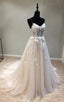 Garden Style Tulle Spaghetti Sleeveless Corset Back Wedding Dresses With Appliques Elegant