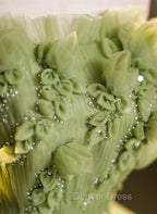 Geen Tulle A-line Prom Dresses with FLowers, Off  Shoulder Tulle Party Dresses