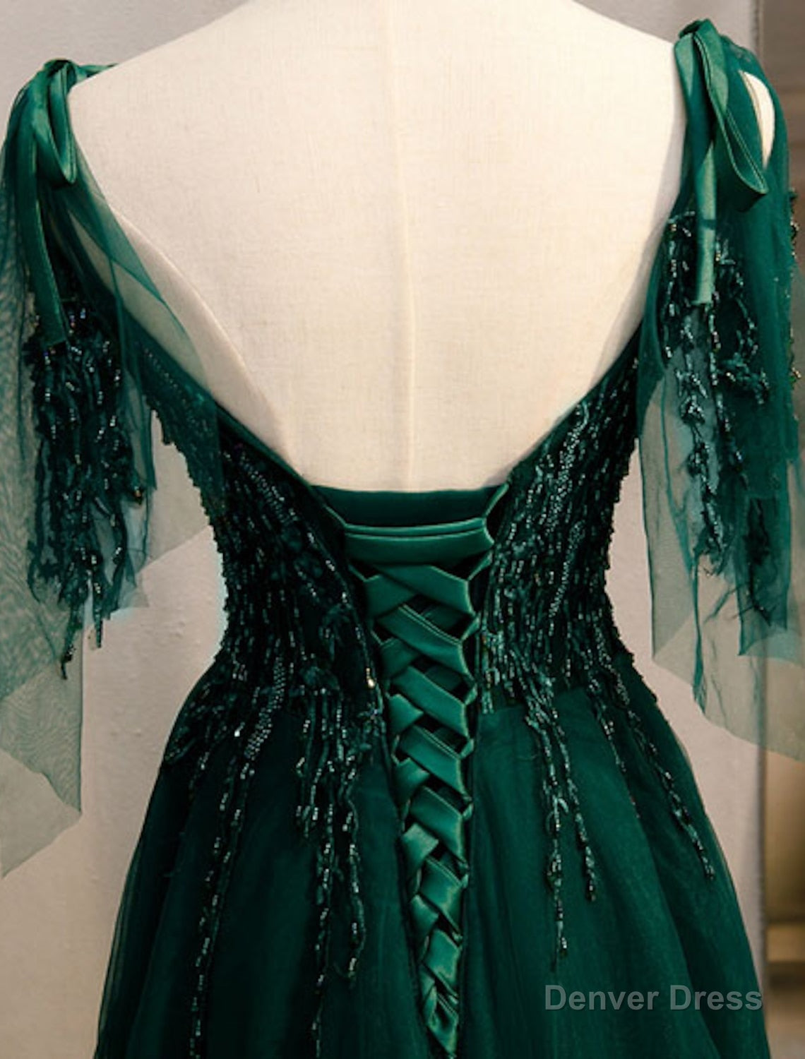 A Line Prom Dress Elegant Engagement Prom Birthday Dresses Spaghetti Strap Sleeveless Sweep