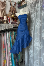 Girlhomeshops-Champagne Short Ruffle Satin Homecoming Dress Birthday Dresses