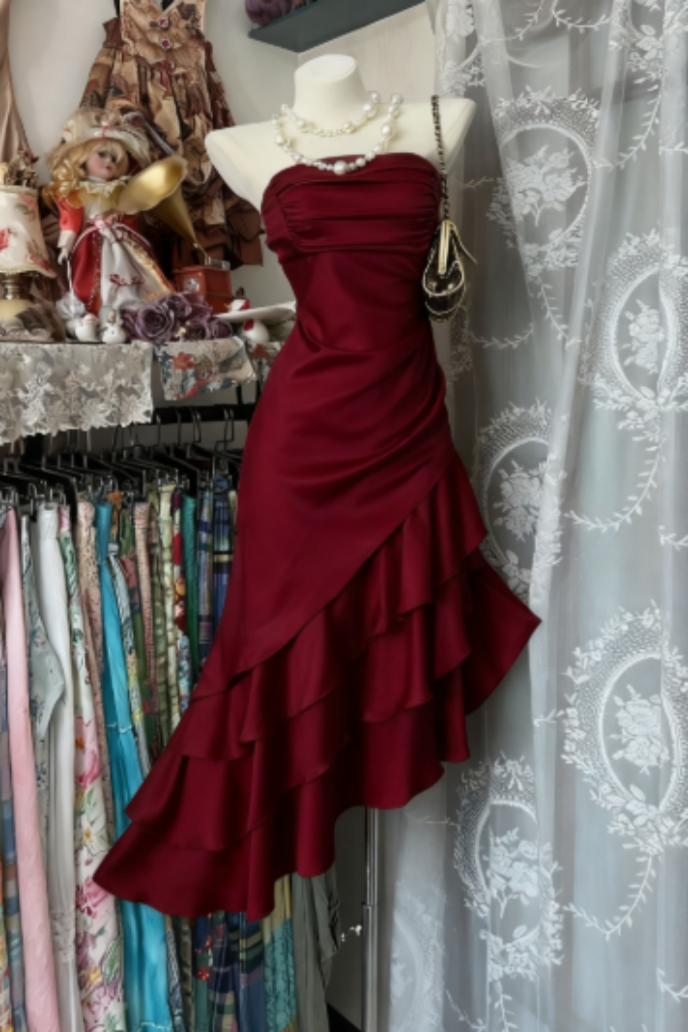Girlhomeshops-Champagne Short Ruffle Satin Homecoming Dress Birthday Dresses