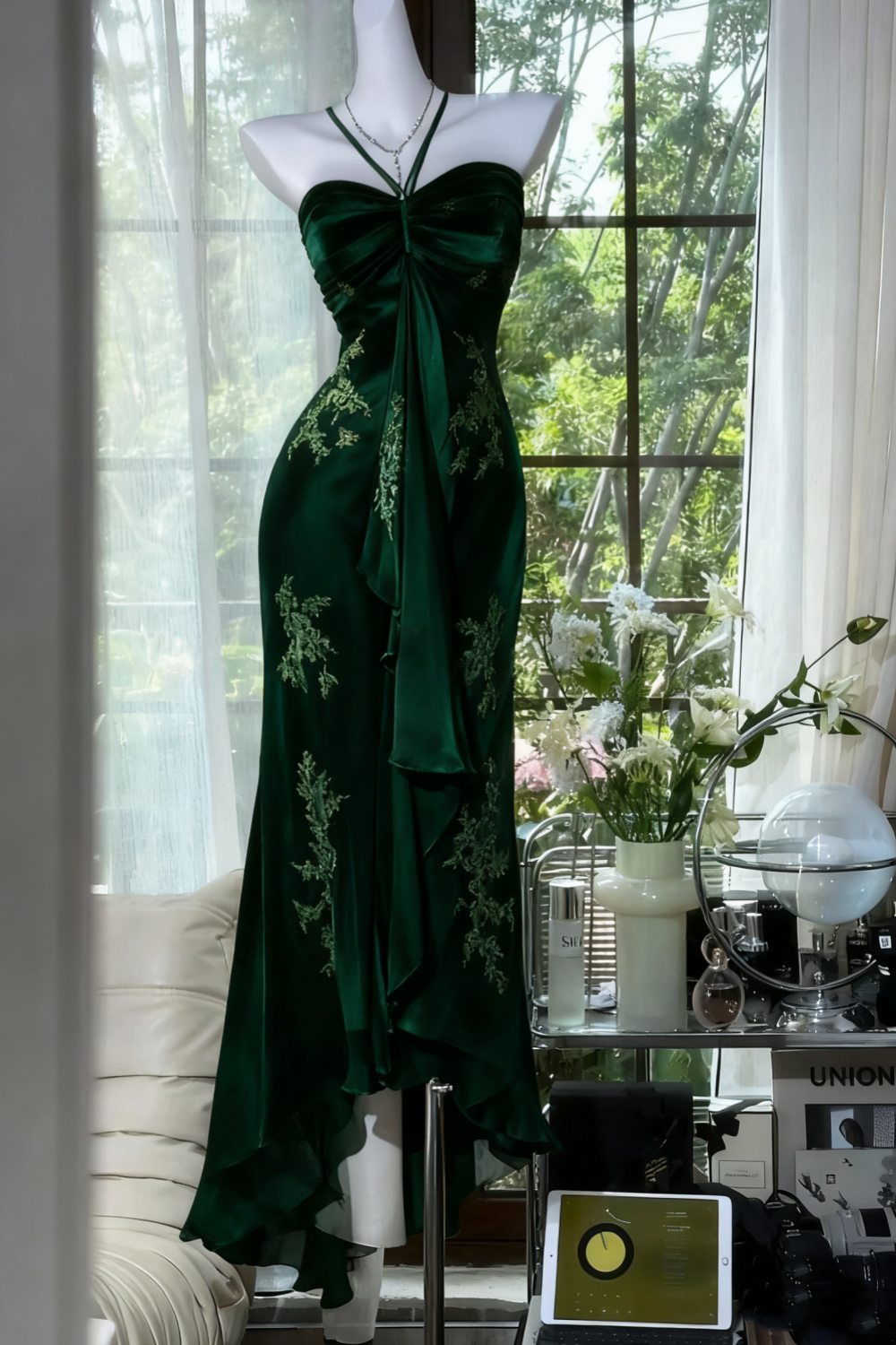 Green Beaded Exquisite Gorgeous Long Chiffon Prom Dress Prom Dress