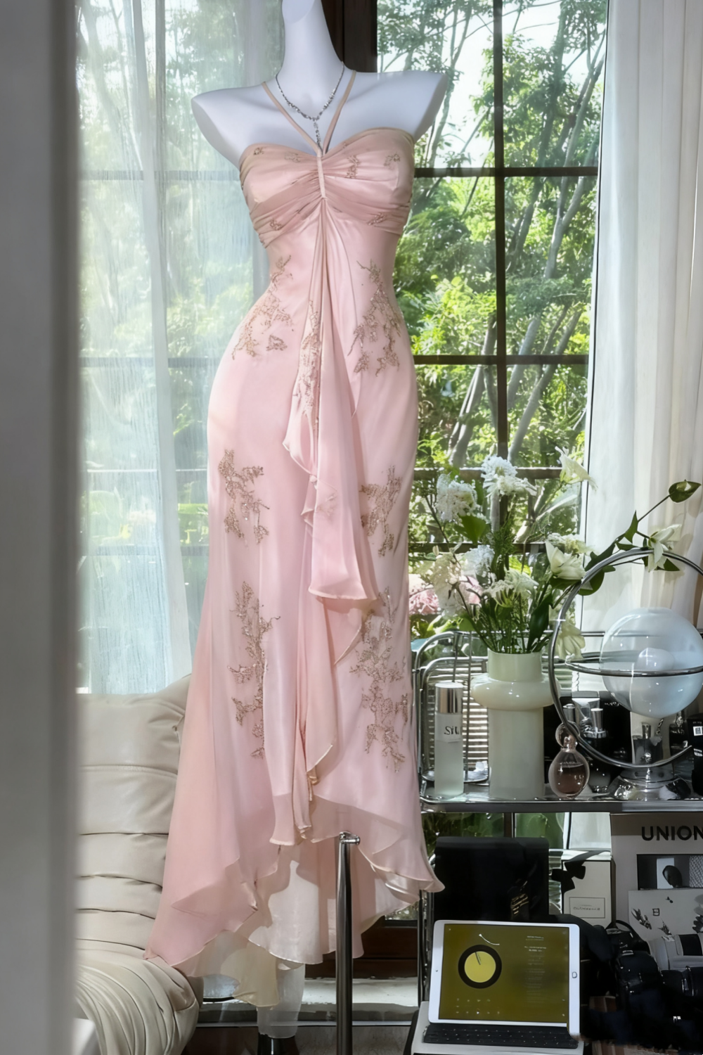 Green Beaded Exquisite Gorgeous Long Chiffon Prom Dress Prom Dress Secondary image