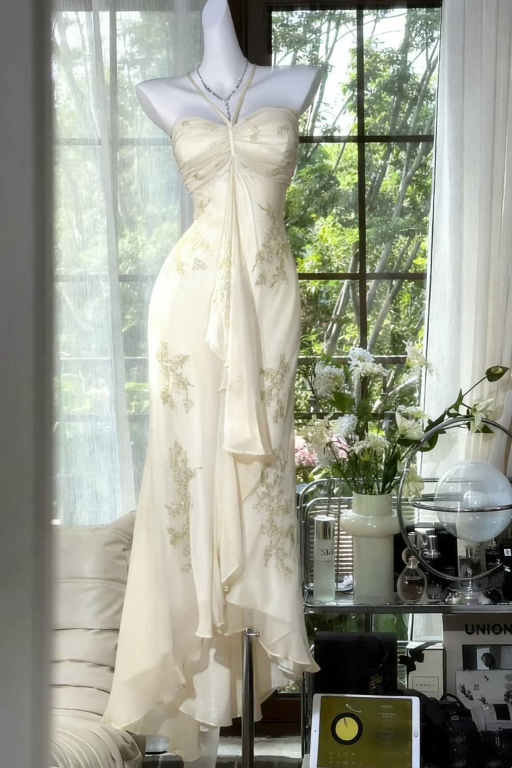 Green Beaded Exquisite Gorgeous Long Chiffon Prom Dress Prom Dress