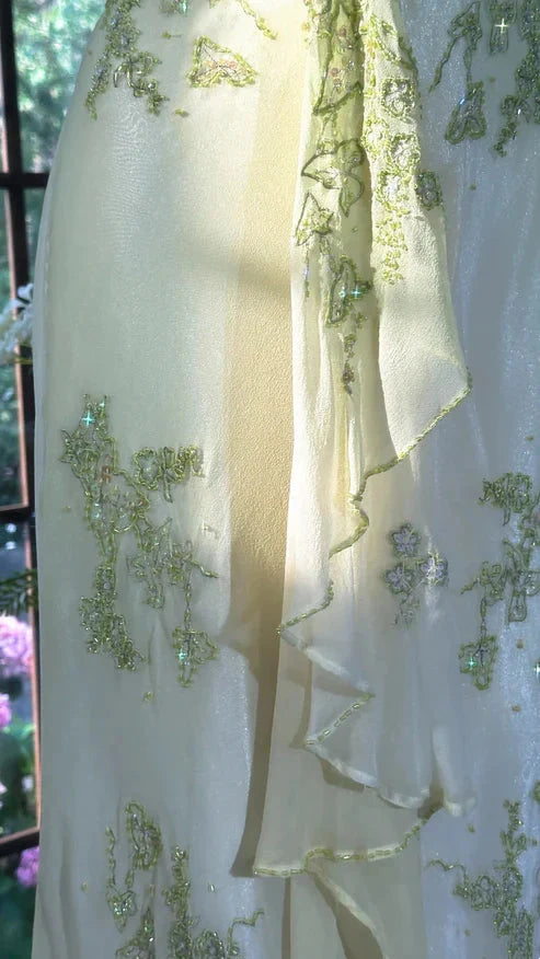 Green Beaded Exquisite Gorgeous Long Chiffon Prom Dress Prom Dress