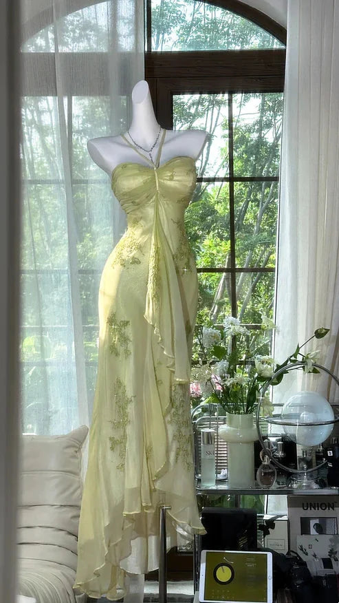 Green Beaded Exquisite Gorgeous Long Chiffon Prom Dress Prom Dress