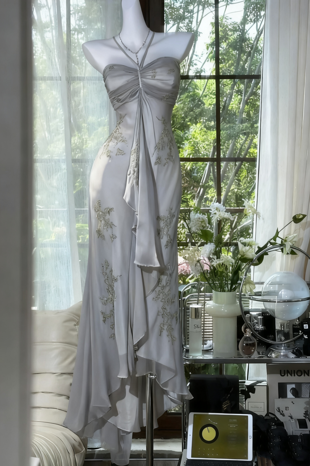 Green Beaded Exquisite Gorgeous Long Chiffon Prom Dress Prom Dress