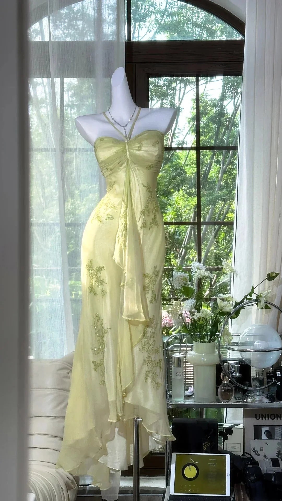 Green Beaded Exquisite Gorgeous Long Chiffon Prom Dress Prom Dress