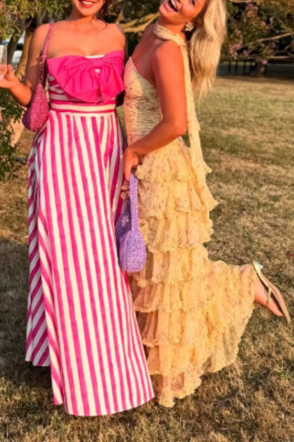 Yellow Floral Long Chiffon Prom Dress Wedding Guest Dresses