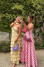 Yellow Floral Long Chiffon Prom Dress Wedding Guest Dresses