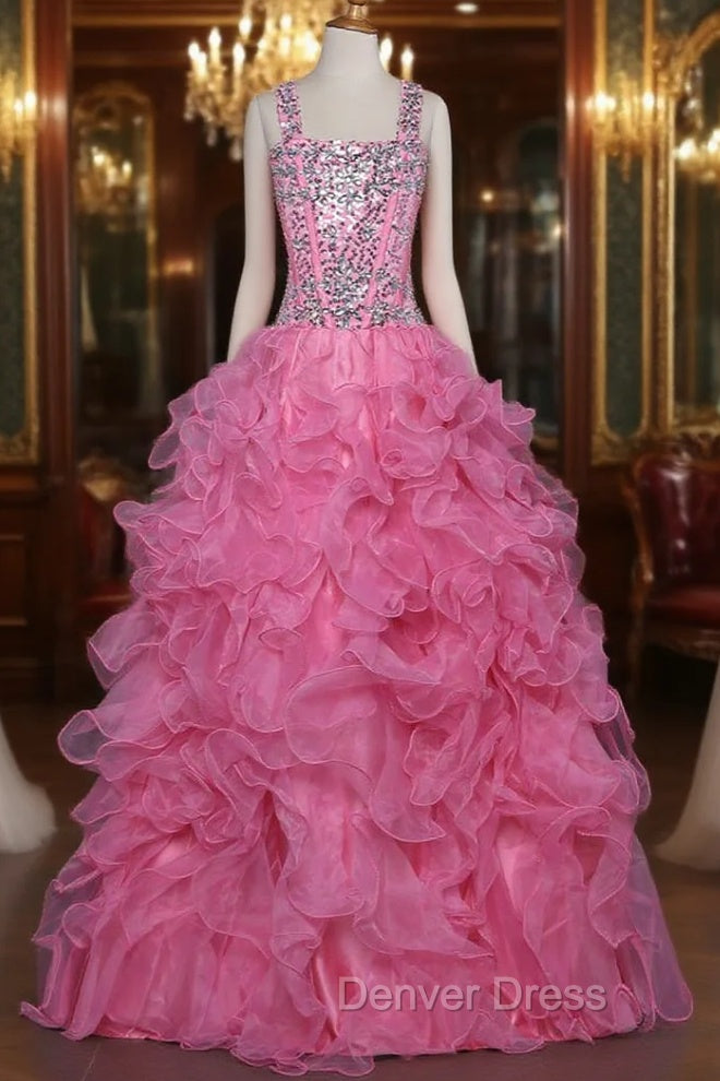 Girls Pageant Dresses For Weddings Ball Gowns Tank Crystals Sequins Main image