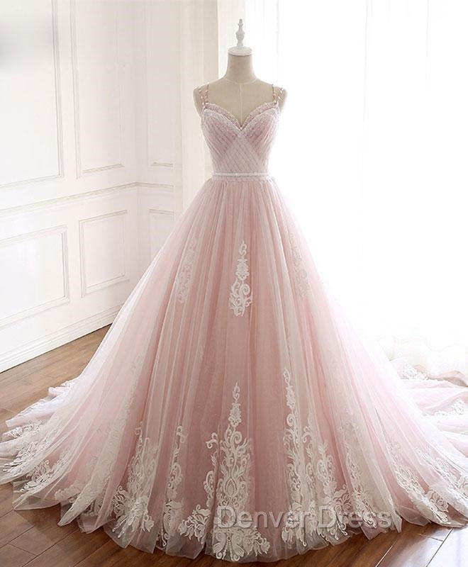 Glam Pink Tulle Sweetheart Straps Princess Prom Dress, Pink Prom Dresses Secondary image