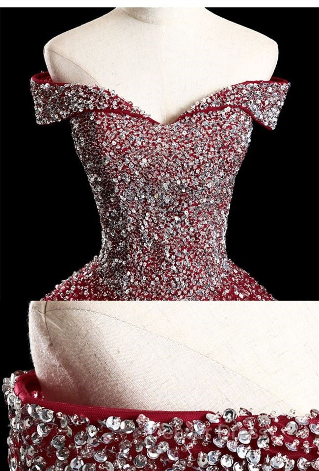 Glam Sequins Off the Shoulder Ball Gown Sweetheart Gowns, Quinceanera Dresses Secondary image