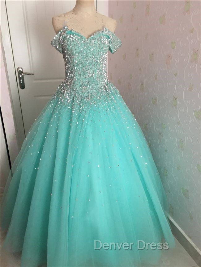 Glam Sequins Off the Shoulder Ball Gowns Sweetheart Gown, Quinceanera Dresses