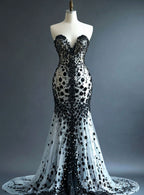 Glam Sweetheart Mermaid Tulle Prom Dress Stylish Evening Dress