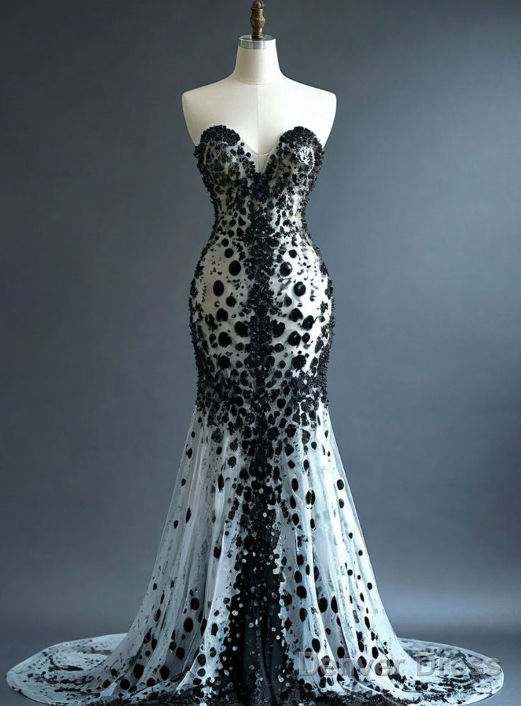 Glam Sweetheart Mermaid Tulle Prom Dress Stylish Evening Dress Main image