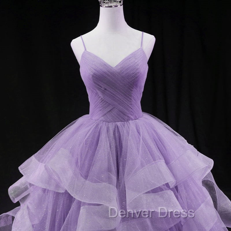 Glam Tulle Light Purple Long Formal Dresses Ball Gown Sweet 16 Dresses prom Dresses shops