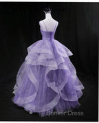 Glam Tulle Light Purple Long Formal Dresses Ball Gown Sweet 16 Dresses prom Dresses shops