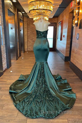 Glamorou V-Neck Sleeveless Halter Mermaid Prom Dresses With Beading