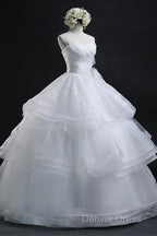 Glamorous Ball Gowns Sweetheart Organza Wedding Dresses With Lace