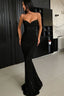 Glamorous Black V-Neck Mermaid Spaghetti-Strapes Sequins Prom Dresses