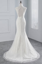 Glamorous Long Mermaid Tulle Appliques Lace Wedding Dresses
