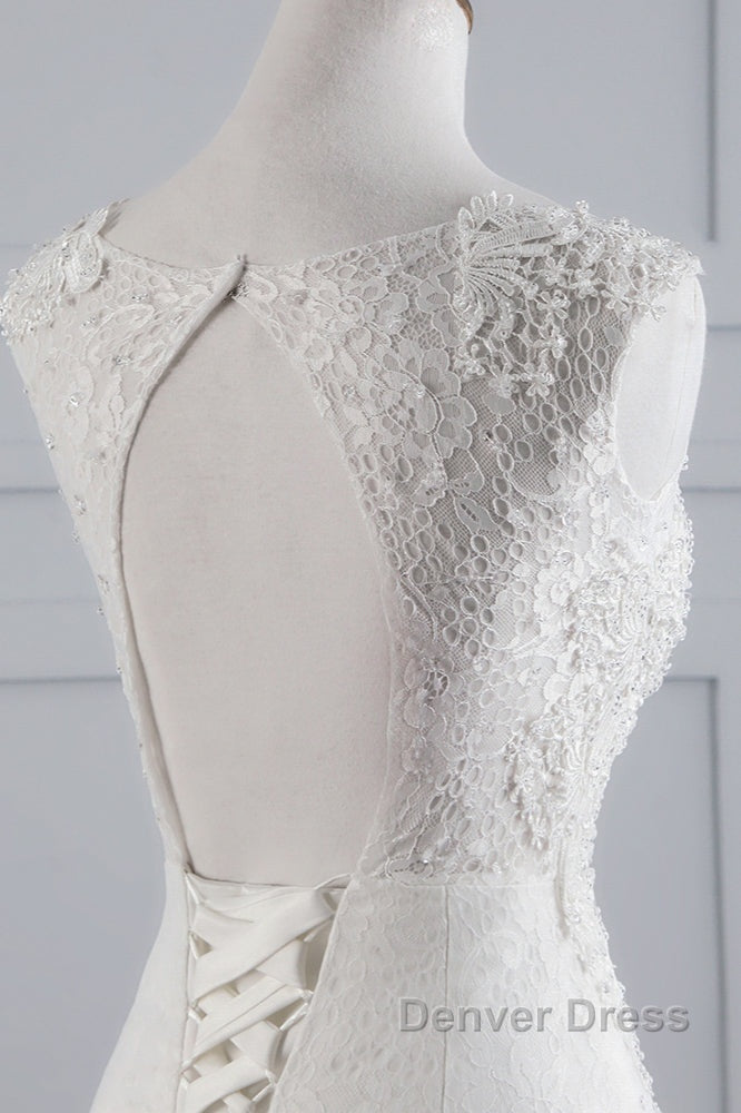 Glamorous Long Mermaid Tulle Appliques Lace Wedding Dresses