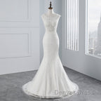 Glamorous Long Mermaid Tulle Appliques Lace Wedding Dresses