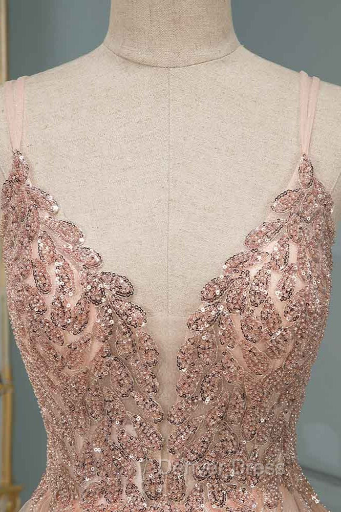 Glamorous Sequins V Neck Long Prom Dresses Floor Length Secondary image