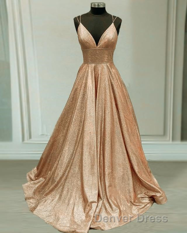 Glitter Prom Dresses V Neck Multi Straps Secondary image