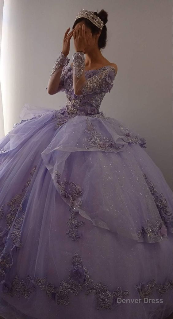 Glitter Purple Princess Dress,Quinceanera Dress, Sweet 16 Dresses
