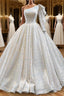 Glitter White Sequined One Shoulder Ball Gowns Quinceanera Dresses
