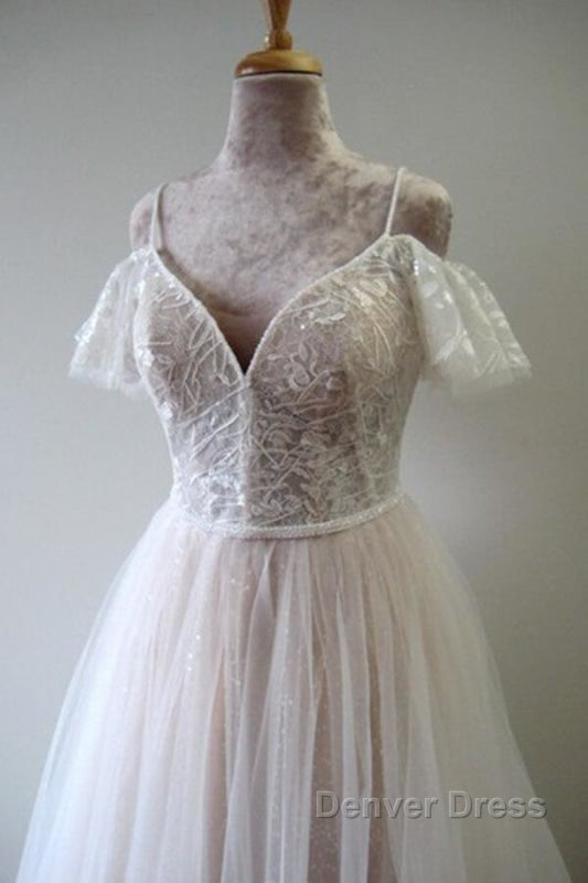 Glorious Cold-shoulder Chapel Train Wedding Dresses