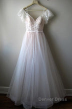 Glorious Cold shoulder Chapel Train Wedding Dresses