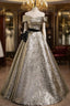 Gold Off the Shoulder Flower Prom Dresses