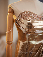 Golden Mermaid Sequins Long Prom Dress
