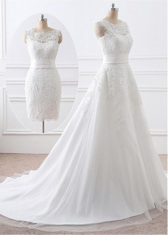 Gorgeous 2 in 1 Removable Skirt Wedding Dresses With Detachable Skirts