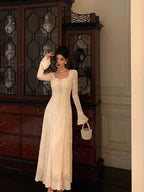 Gorgeous A Line Long Sleeves White Lace Date Night Dress Prom Dresses Birthday Outfits
