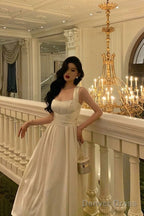 Gorgeous A Line Sleeveless White Date Night Dress Prom Dresses Birthday Outfits