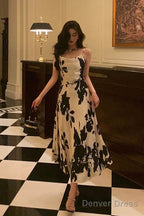 Gorgeous A Line Spaghetti Straps Black Date Night Dress Prom Dresses Birthday Outfit