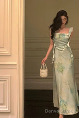 Gorgeous A Line Straps Mint Green Date Night Dress Prom Dresses With Ruffles Party Dress Birthday Outfits