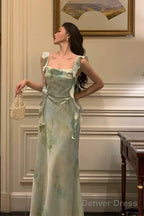 Gorgeous A Line Straps Mint Green Date Night Dress Prom Dresses With Ruffles Party Dress Birthday Outfits