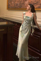 Gorgeous A Line Straps Mint Green Date Night Dress Prom Dresses With Ruffles Party Dress Birthday Outfits