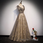Gorgeous A Line V Neckline Long Prom Dress Prom Dress, Lace Prom Dresses