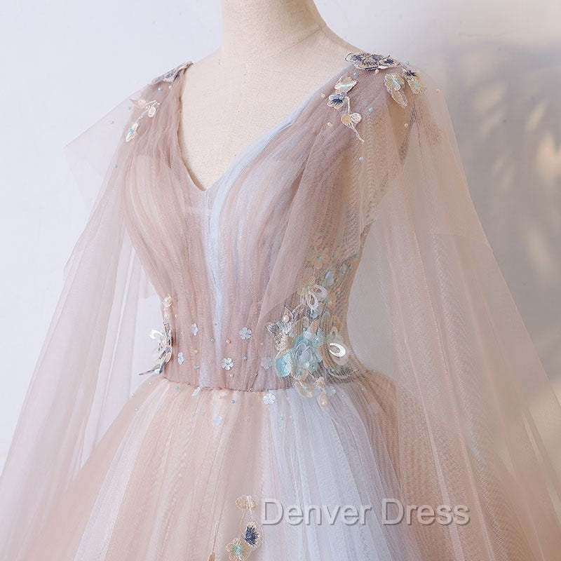 Gorgeous Ball Gown Tulle V-neckline Long Party Gown, New Prom Dresses