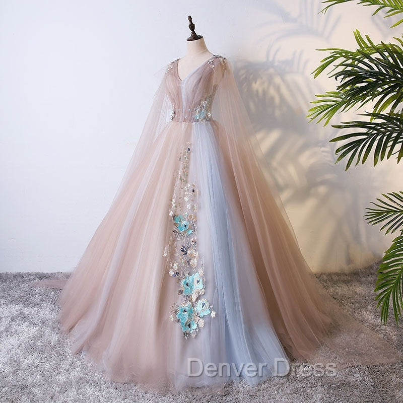 Gorgeous Ball Gown Tulle V-neckline Long Party Gown, New Prom Dresses